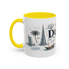 Dubai Coffee Mug | UAE Souvenir Travel Gift | Accent Color Ceramic 11oz 15oz