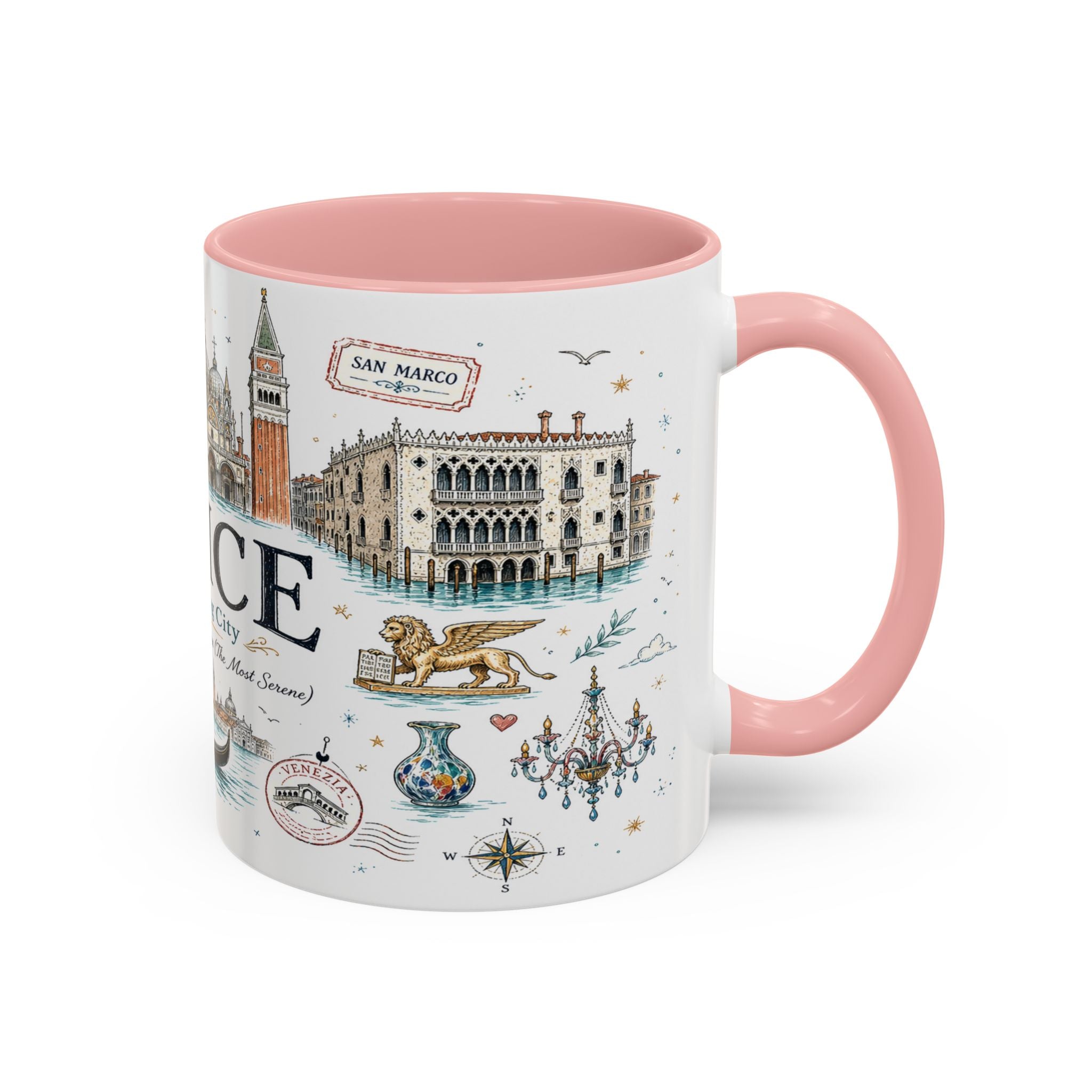 Venice Coffee Mug | Italy Souvenir Travel Gift | Accent Color Ceramic 11oz 15oz