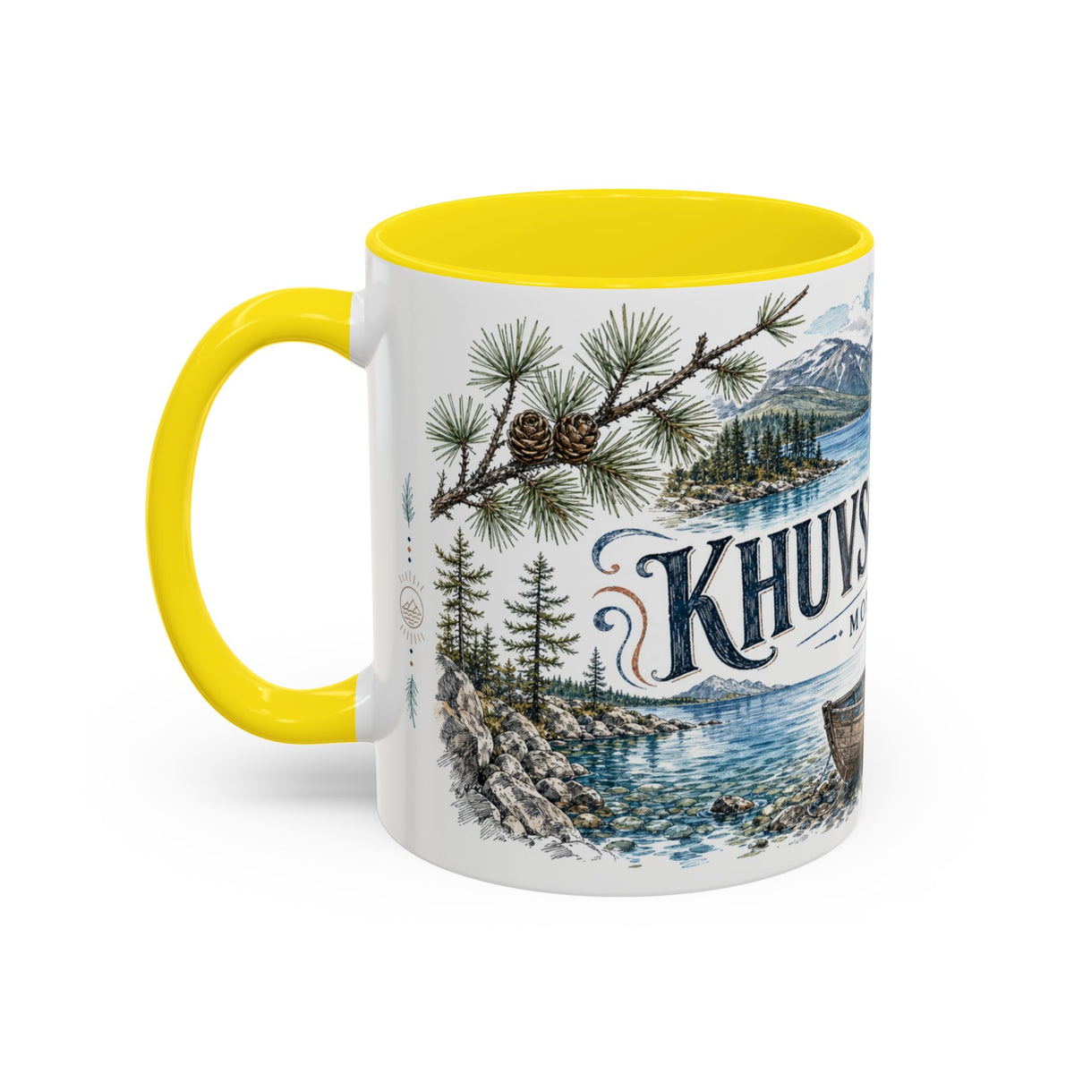 Khuvsgul Lake Mug, Mongolia Travel Souvenir, Bucket List Gift, Accent Ceramic Coffee Mug 11oz 15oz