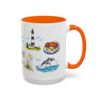 Virginia Beach Illustrated Travel Mug | City Souvenir Accent Coffee Mug | 11oz 15oz Ceramic Cup
