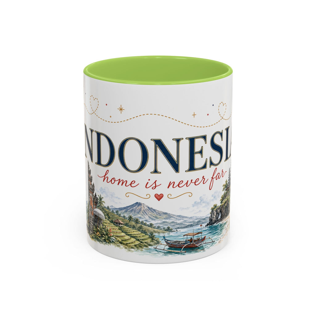 Indonesia Home Country Mug | Moving Away Gift | Long Distance Friendship | 11 oz 15 oz Accent Mug