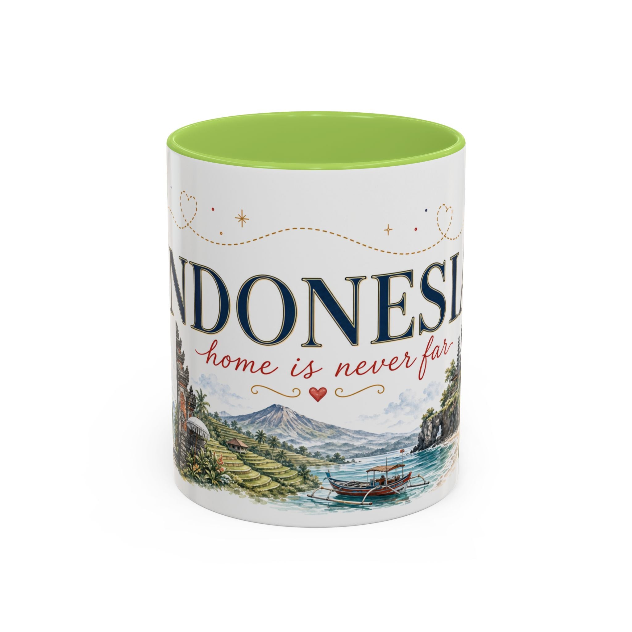 Indonesia Home Country Mug | Moving Away Gift | Long Distance Friendship | 11 oz 15 oz Accent Mug