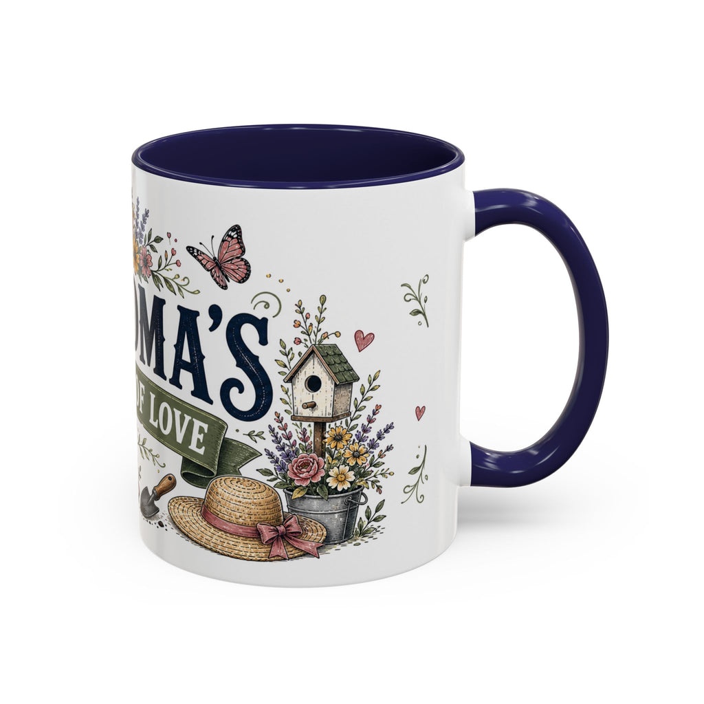 Grandma's Garden Of Love Coffee Mug | Gift From Grandkids | Accent Color Ceramic 11oz 15oz