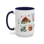 Chiang Mai Coffee Mug | Postage Stamp Collage Mug | Travel Souvenir Accent Cup 11oz 15oz