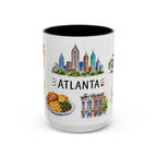Atlanta Illustrated Travel Mug | City Souvenir Accent Coffee Mug | 11oz 15oz Ceramic Cup