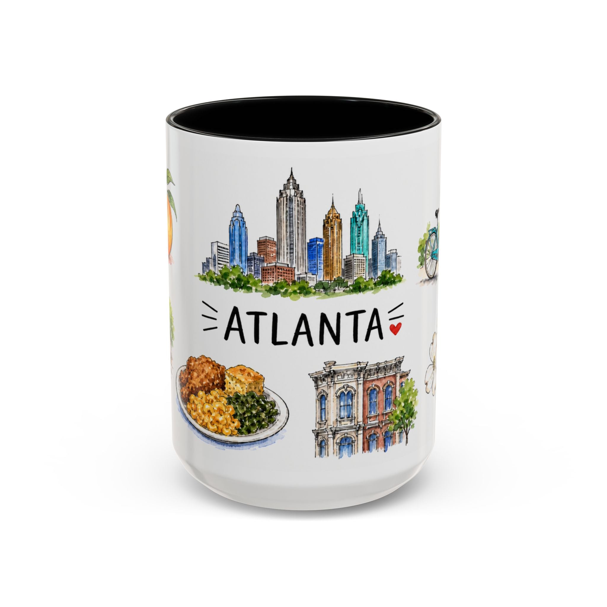 Atlanta Illustrated Travel Mug | City Souvenir Accent Coffee Mug | 11oz 15oz Ceramic Cup