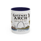 Gateway Arch National Park Coffee Mug | Missouri St. Louis Landmark Gift | Accent Color Ceramic 11oz 15oz
