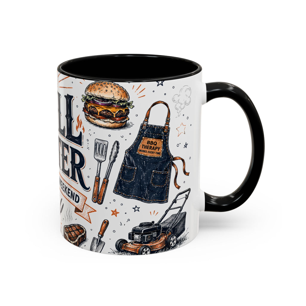 Grill Master Coffee Mug | Father's Day Gift for Dad | Accent Color Ceramic 11oz 15oz