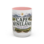 Cape Winelands Coffee Mug | Travel Destination Souvenir Gift | Accent Color Ceramic 11oz 15oz