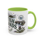 Scottish Highlands Coffee Mug | Travel Destination Souvenir Gift | Accent Color Ceramic 11oz 15oz