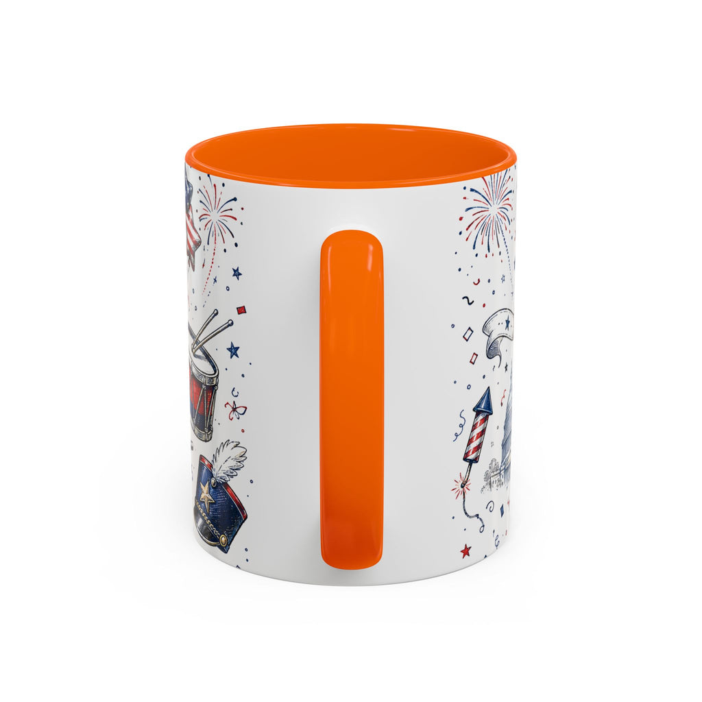 Stars and Stripes Forever Coffee Mug | Patriotic 4th of July Gift | Accent Color Ceramic 11oz 15oz
