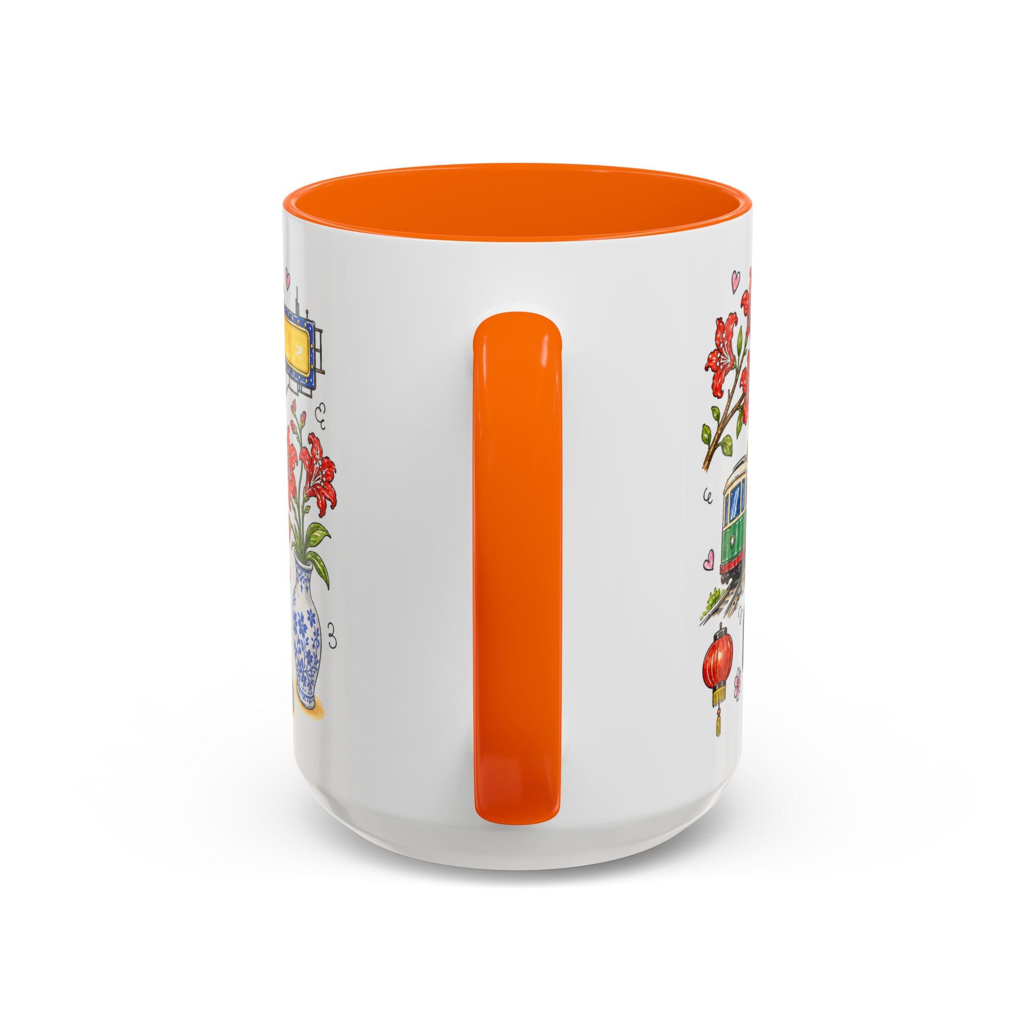 Hong Kong Illustrated Travel Mug | City Souvenir Accent Coffee Mug | 11oz 15oz Ceramic Cup
