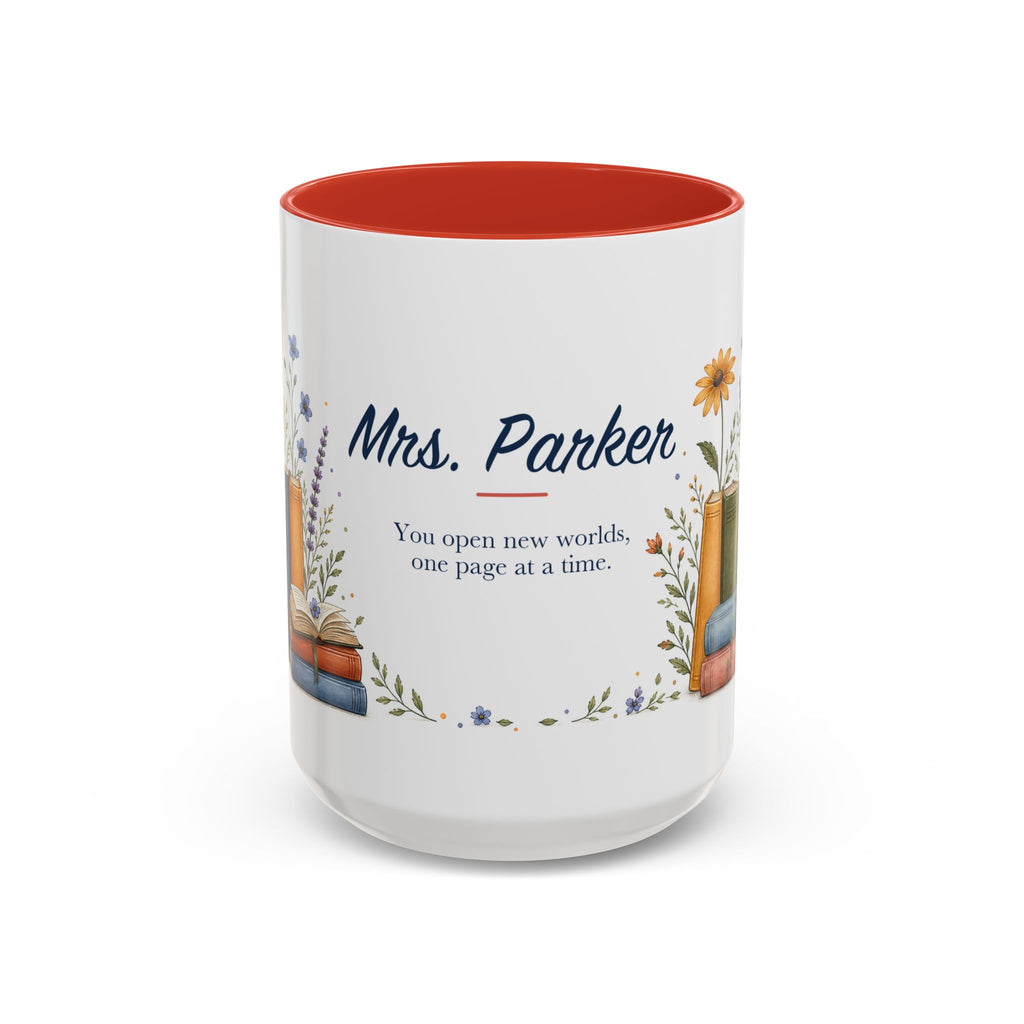 Personalized Reading Teacher Mug | Custom Name Book Lover Coffee Cup | Teacher Appreciation Gift