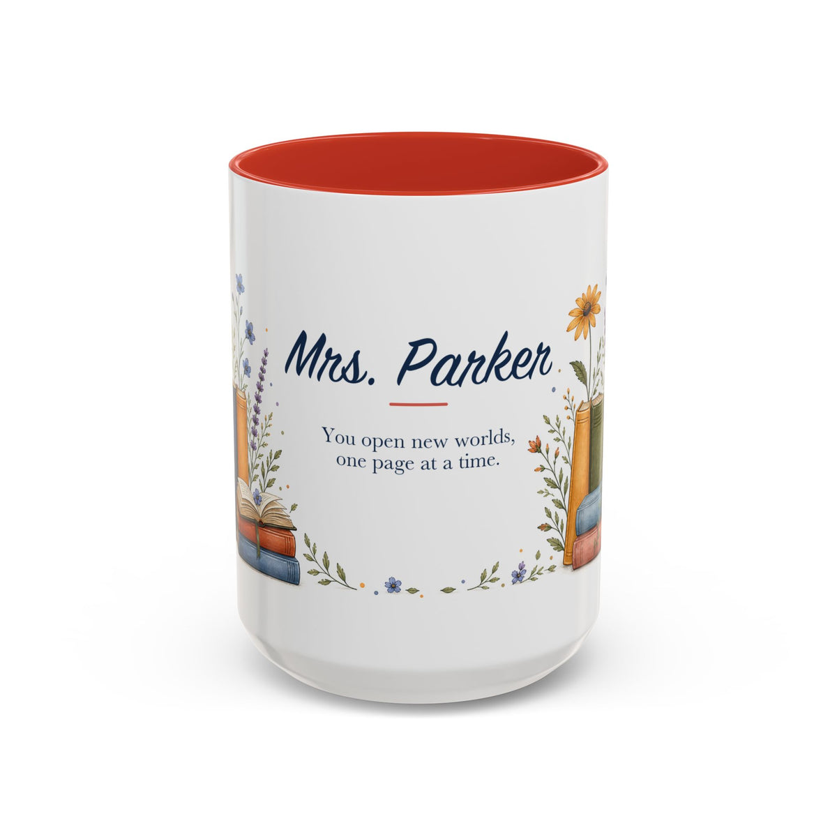Personalized Reading Teacher Mug | Custom Name Book Lover Coffee Cup | Teacher Appreciation Gift