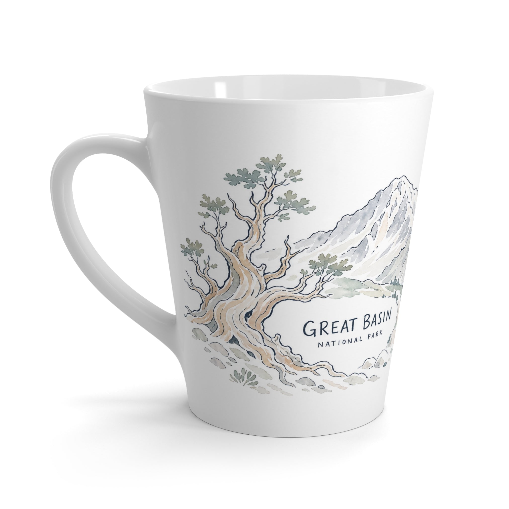 Great Basin National Park Latte Mug | Pastel Watercolor Nature Coffee Cup | 12 oz Travel Souvenir Gift