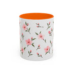 Delaware Peach Blossom Mug, State Flower Floral Coffee Cup, 11oz Botanical Gift