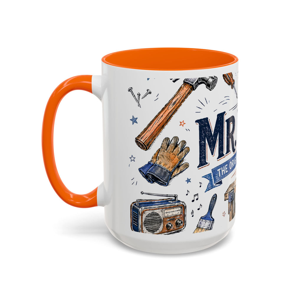 Mr Fix It Coffee Mug | Father's Day Gift for Dad | Accent Color Ceramic 11oz 15oz