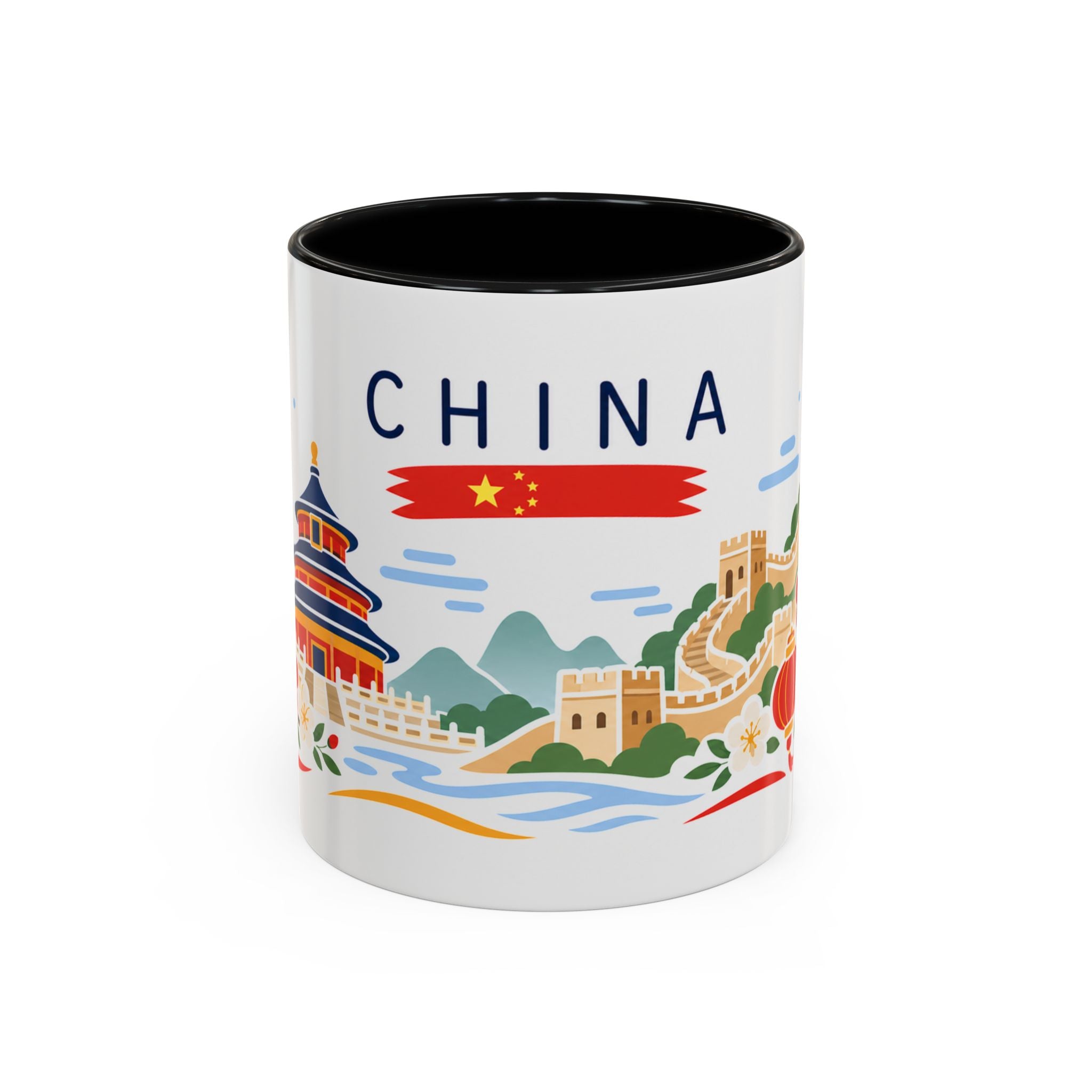 China Coffee Mug | Travel Souvenir Accent Mug | Country Gift Ceramic Cup 11oz 15oz