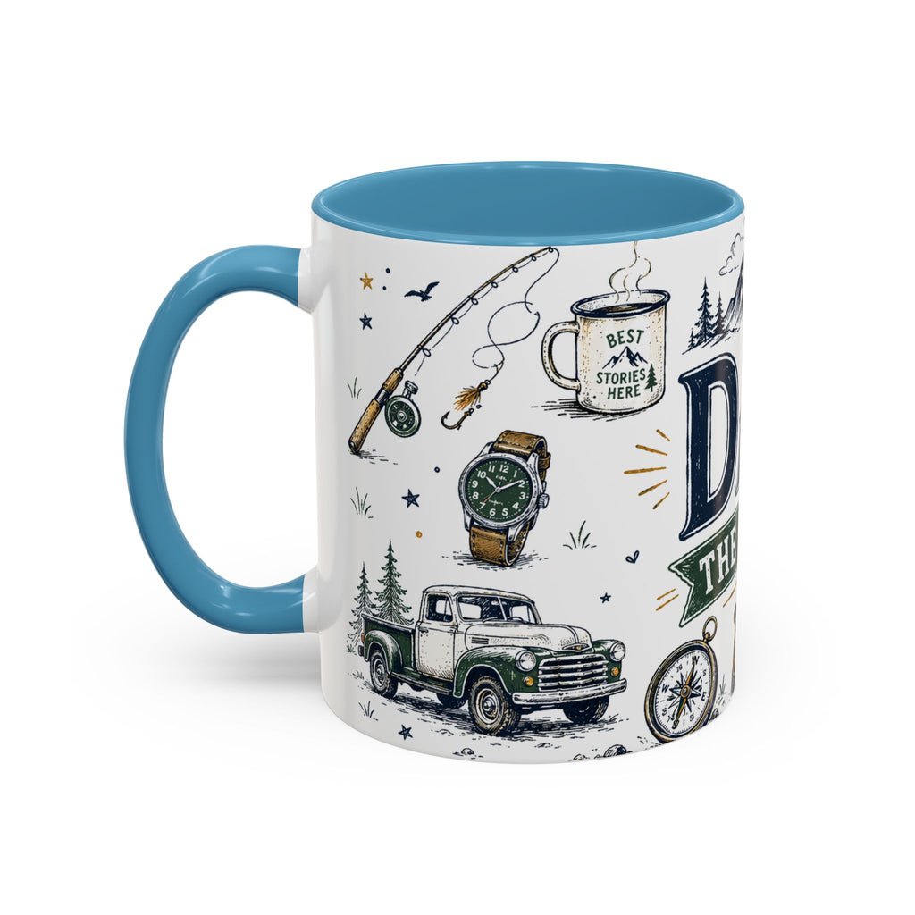 Dad The Legend Coffee Mug | Father's Day Gift for Dad | Accent Color Ceramic 11oz 15oz