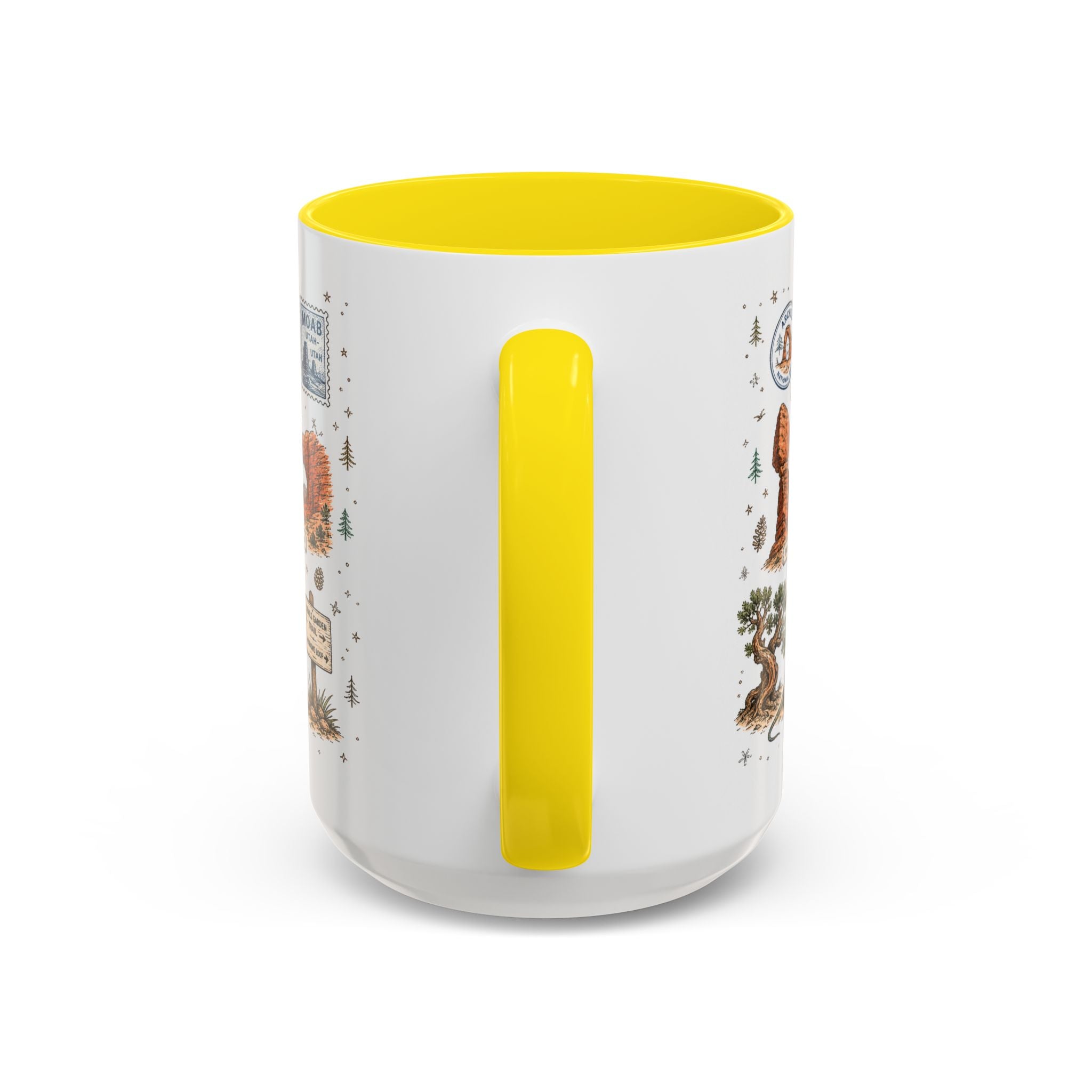 Arches Coffee Mug | National Park Hiking Utah Gift | Accent Color Ceramic 11oz 15oz