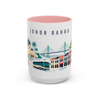 Johor Bahru Coffee Mug | Malaysia Travel Souvenir | Porcelain Decal City Gift | 11oz 15oz Accent Mug