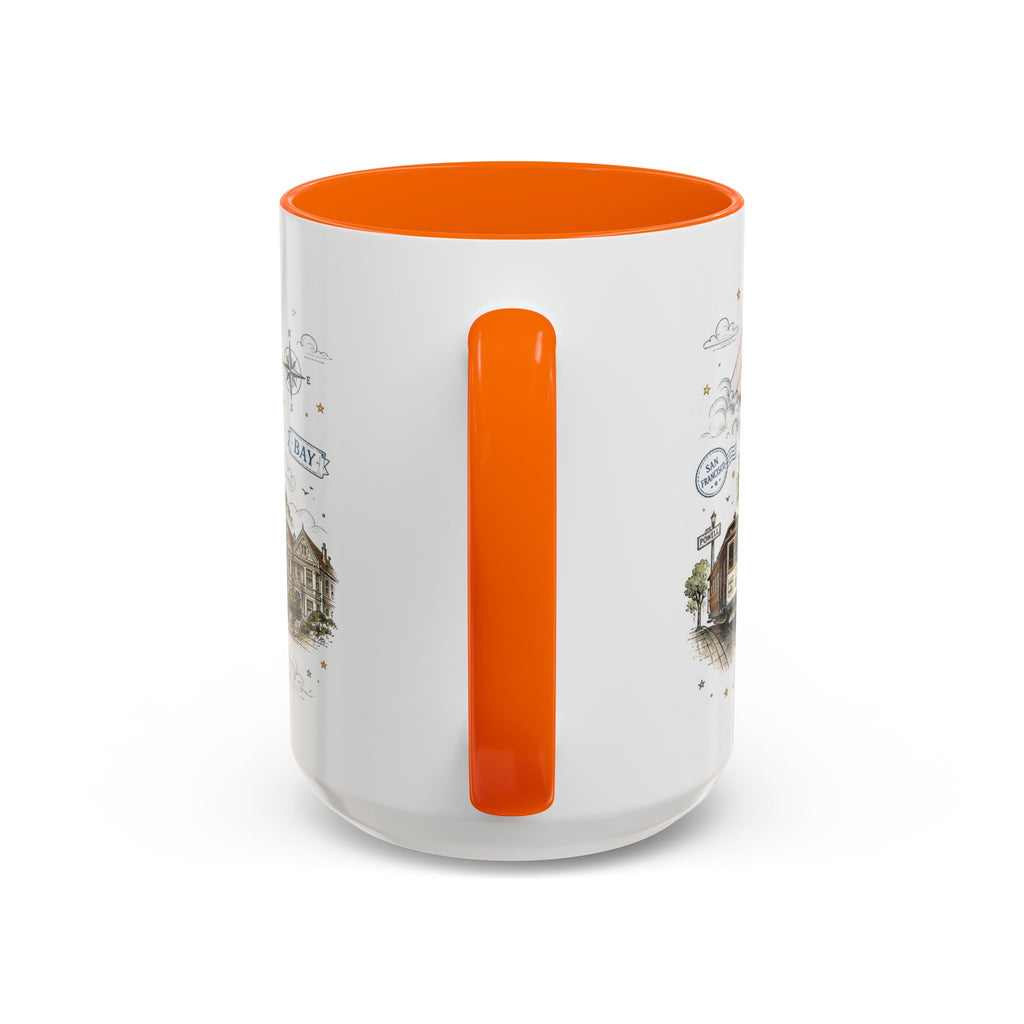 San Francisco Coffee Mug | California Souvenir Travel Gift | Accent Color Ceramic 11oz 15oz