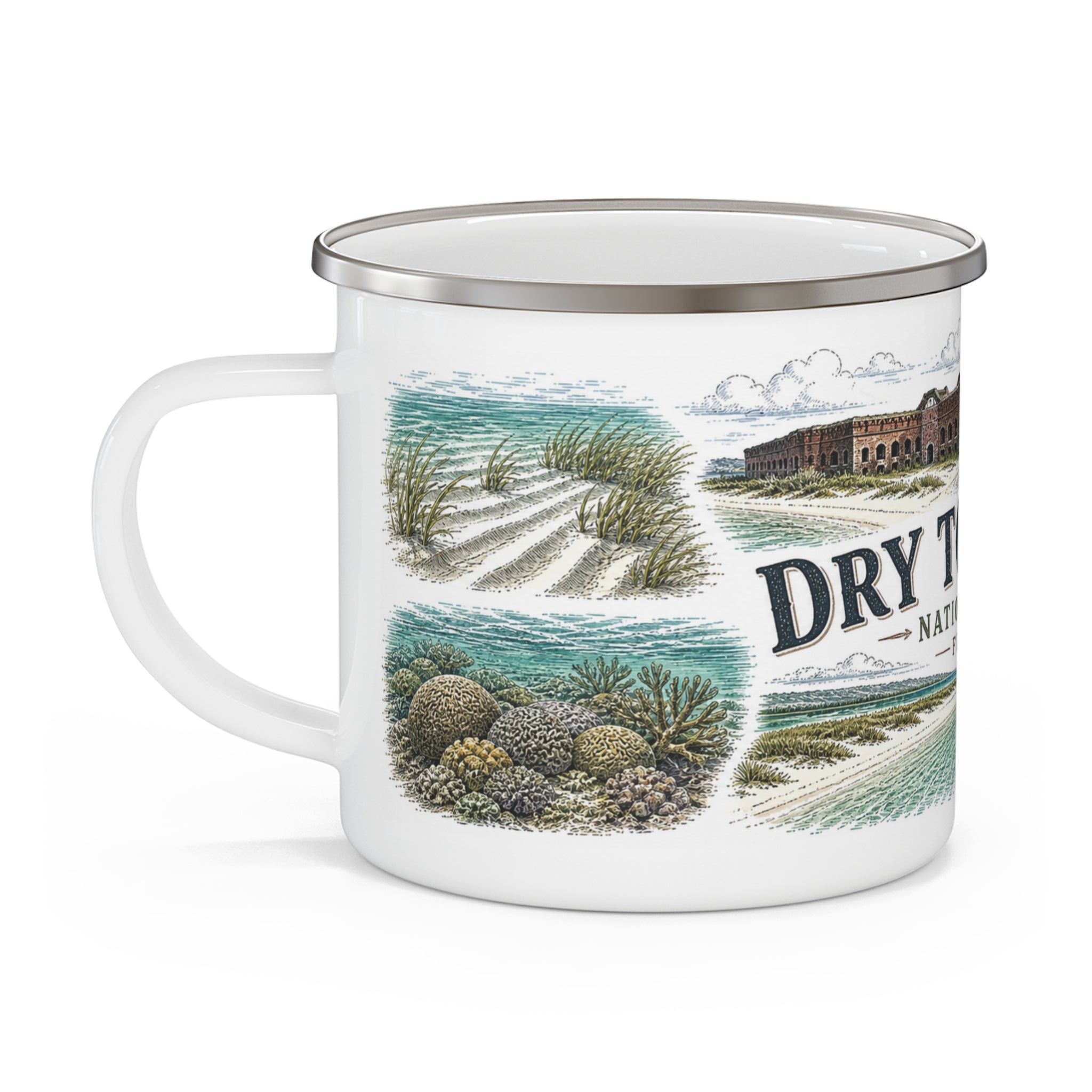 Dry Tortugas National Park Vintage Enamel Camping Mug | 12oz National Park Hiking Gift