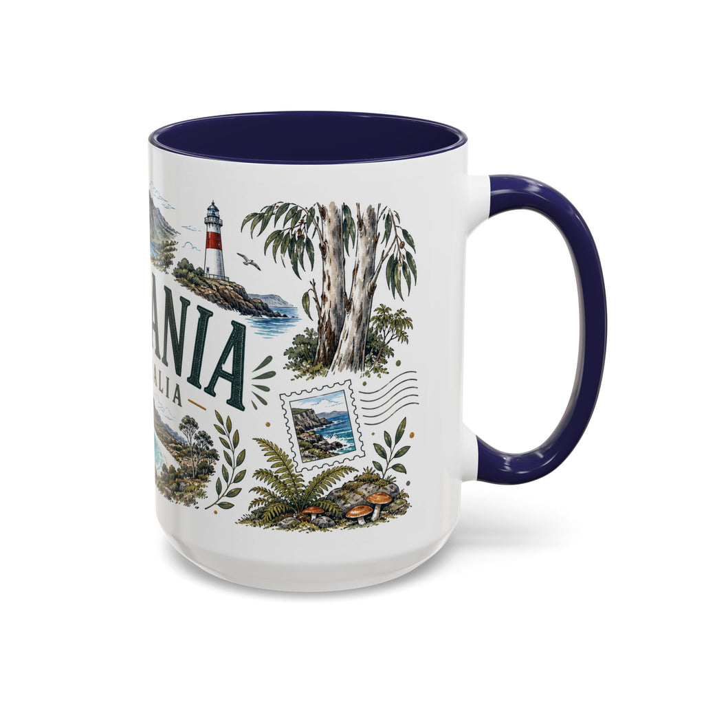 Tasmania Coffee Mug | Travel Destination Souvenir Gift | Accent Color Ceramic 11oz 15oz