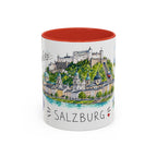 Salzburg Illustrated Travel Mug | City Souvenir Accent Coffee Mug | 11oz 15oz Ceramic Cup