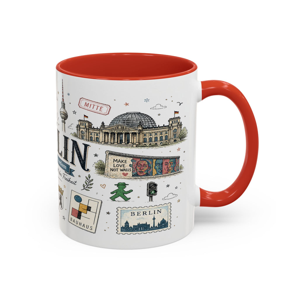 Berlin Coffee Mug | Germany Souvenir Travel Gift | Accent Color Ceramic 11oz 15oz