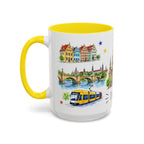 Dresden Illustrated Travel Mug | City Souvenir Accent Coffee Mug | 11oz 15oz Ceramic Cup