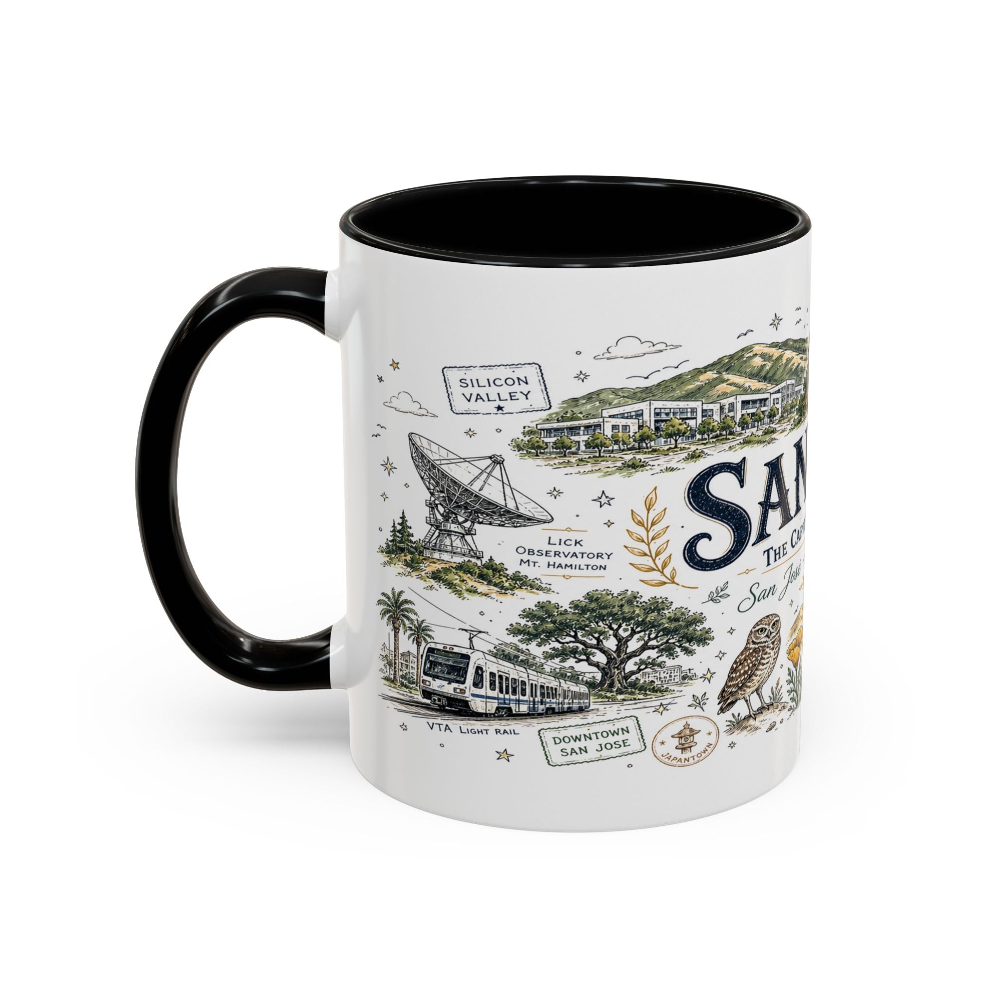 San Jose Coffee Mug | California Souvenir City Gift | Accent Color Ceramic 11oz 15oz