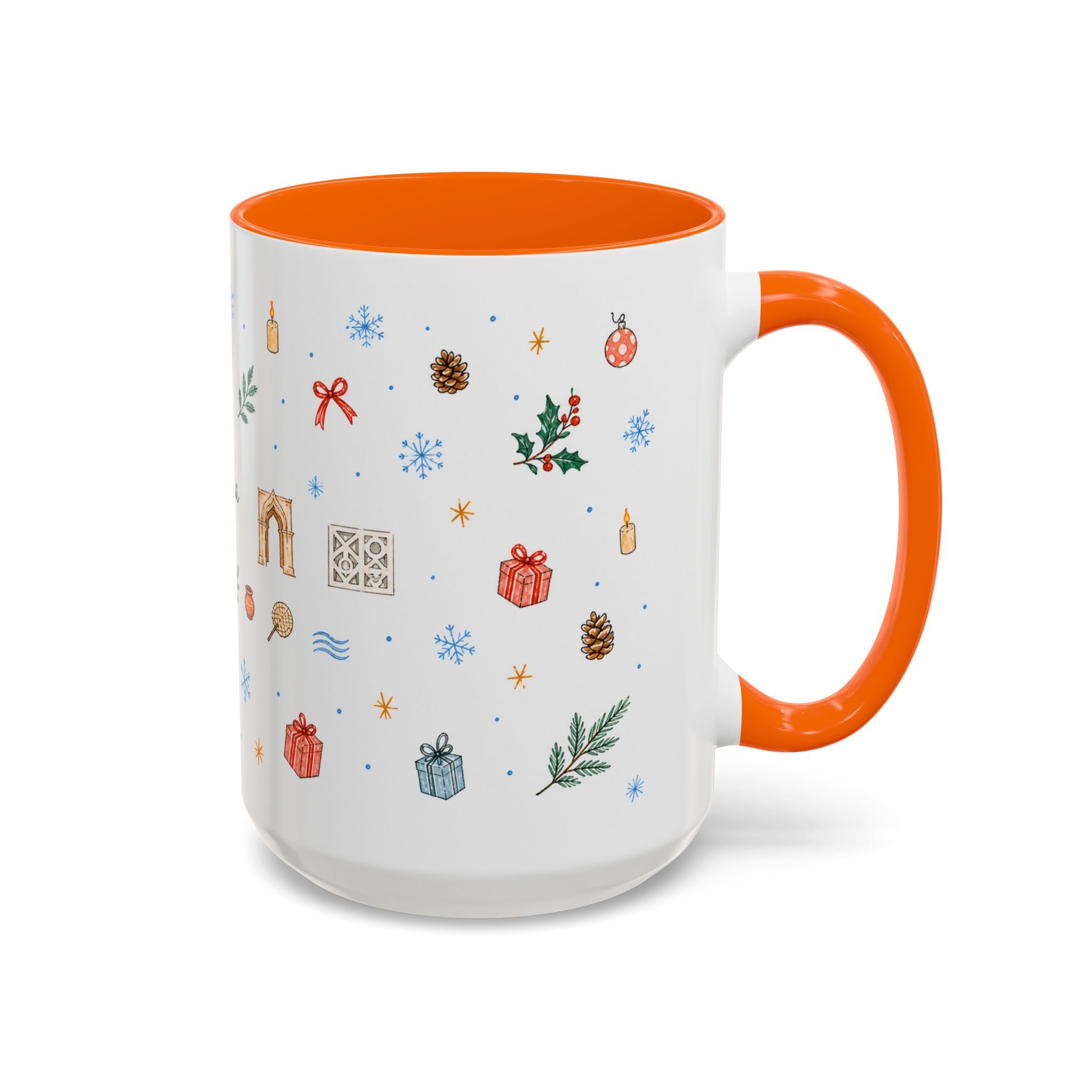Dhaka Christmas Mug | Watercolor Travel Souvenir | Holiday Gift | Accent Ceramic Coffee Cup 11oz 15oz