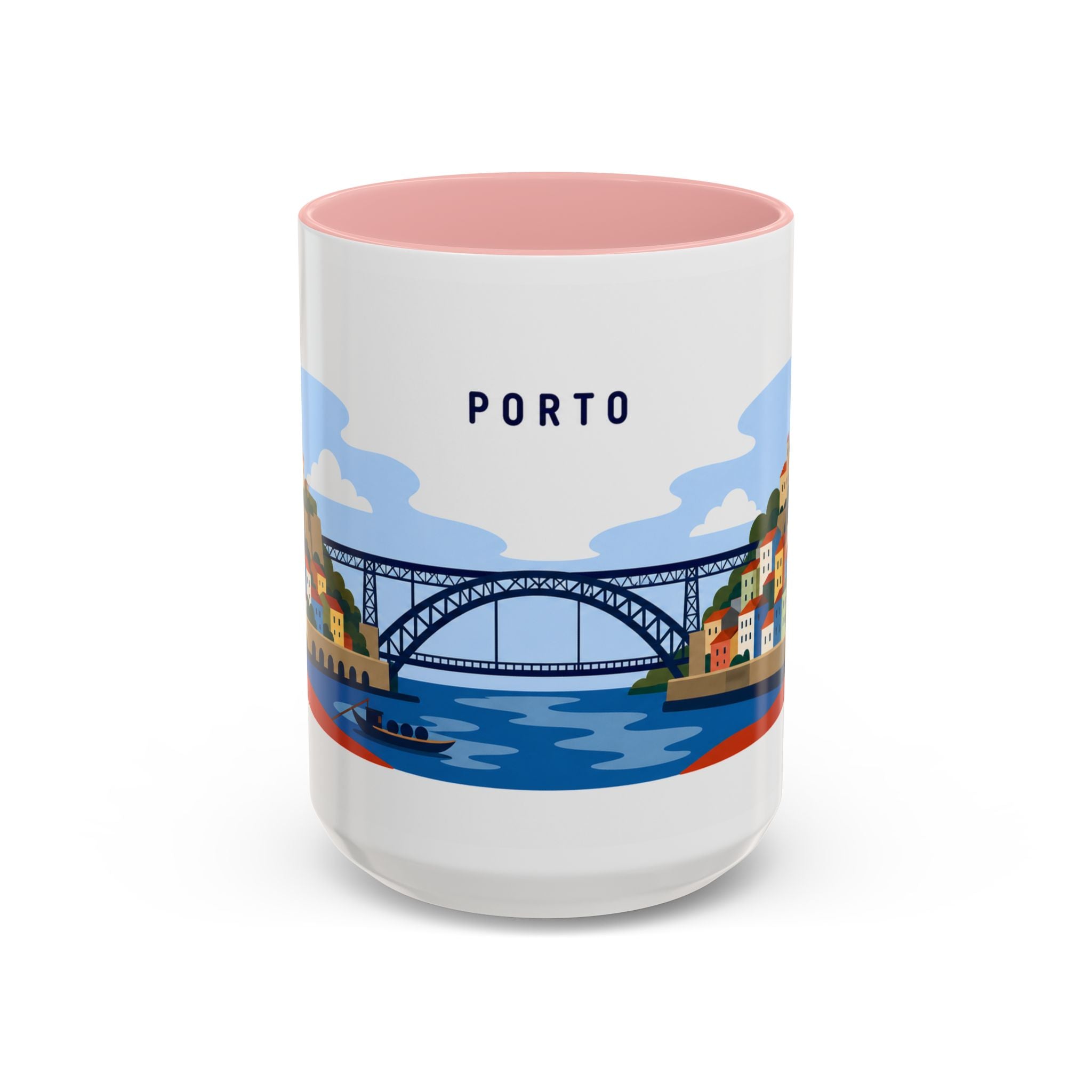 Porto Coffee Mug | Travel Destination Souvenir Gift | Accent Color Ceramic 11oz 15oz