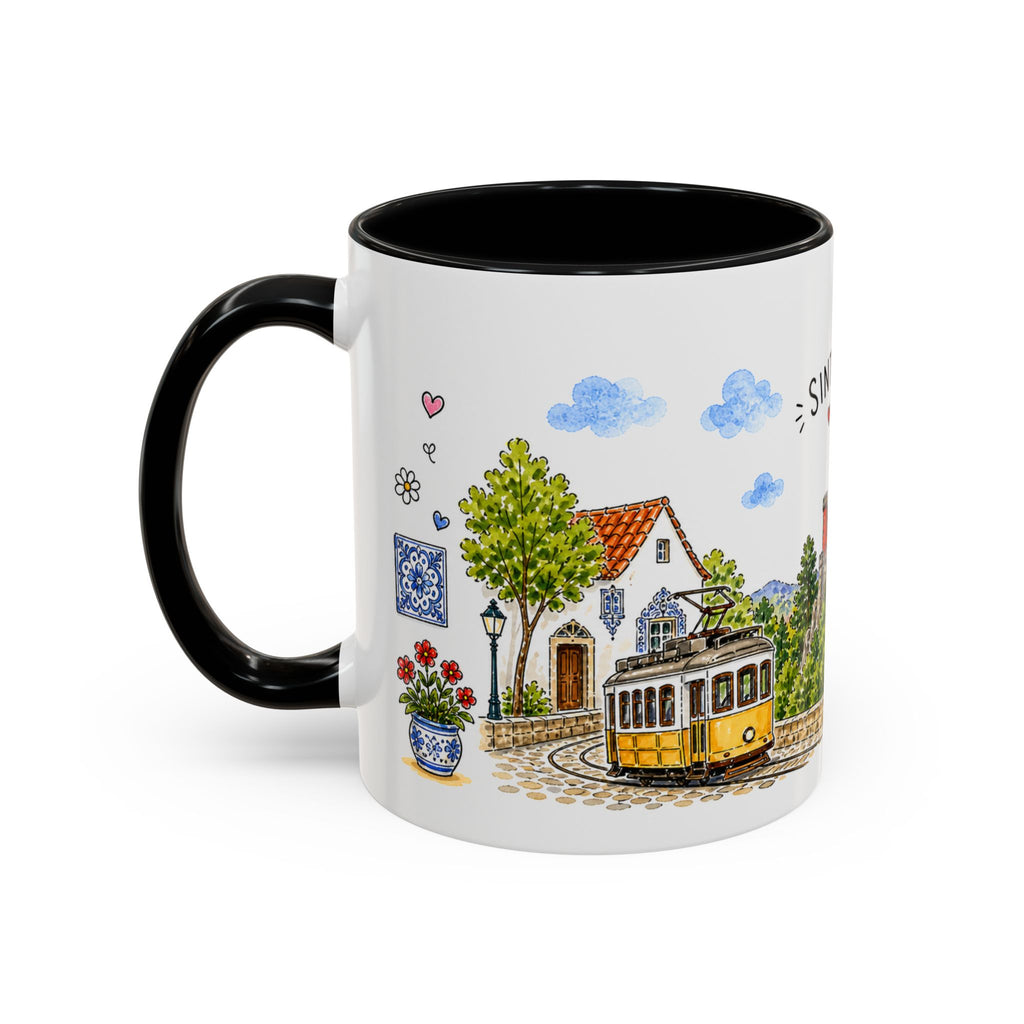 Sintra Illustrated Travel Mug | Portugal Souvenir Accent Coffee Mug | 11oz 15oz Ceramic Cup