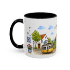 Sintra Illustrated Travel Mug | Portugal Souvenir Accent Coffee Mug | 11oz 15oz Ceramic Cup