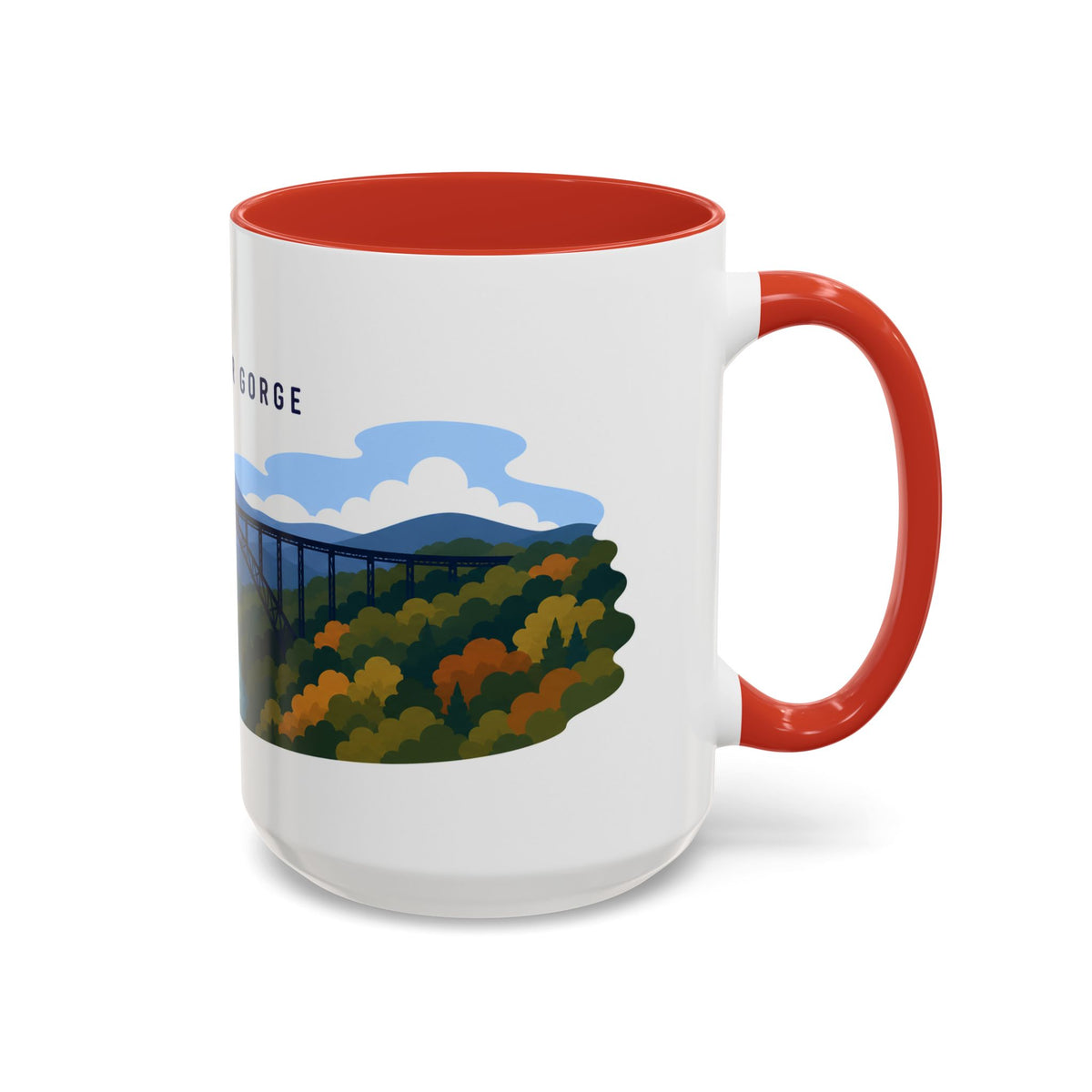 New River Gorge National Park and Preserve Coffee Mug | Solid Color Block Park Souvenir | 11oz 15oz Accent Mug
