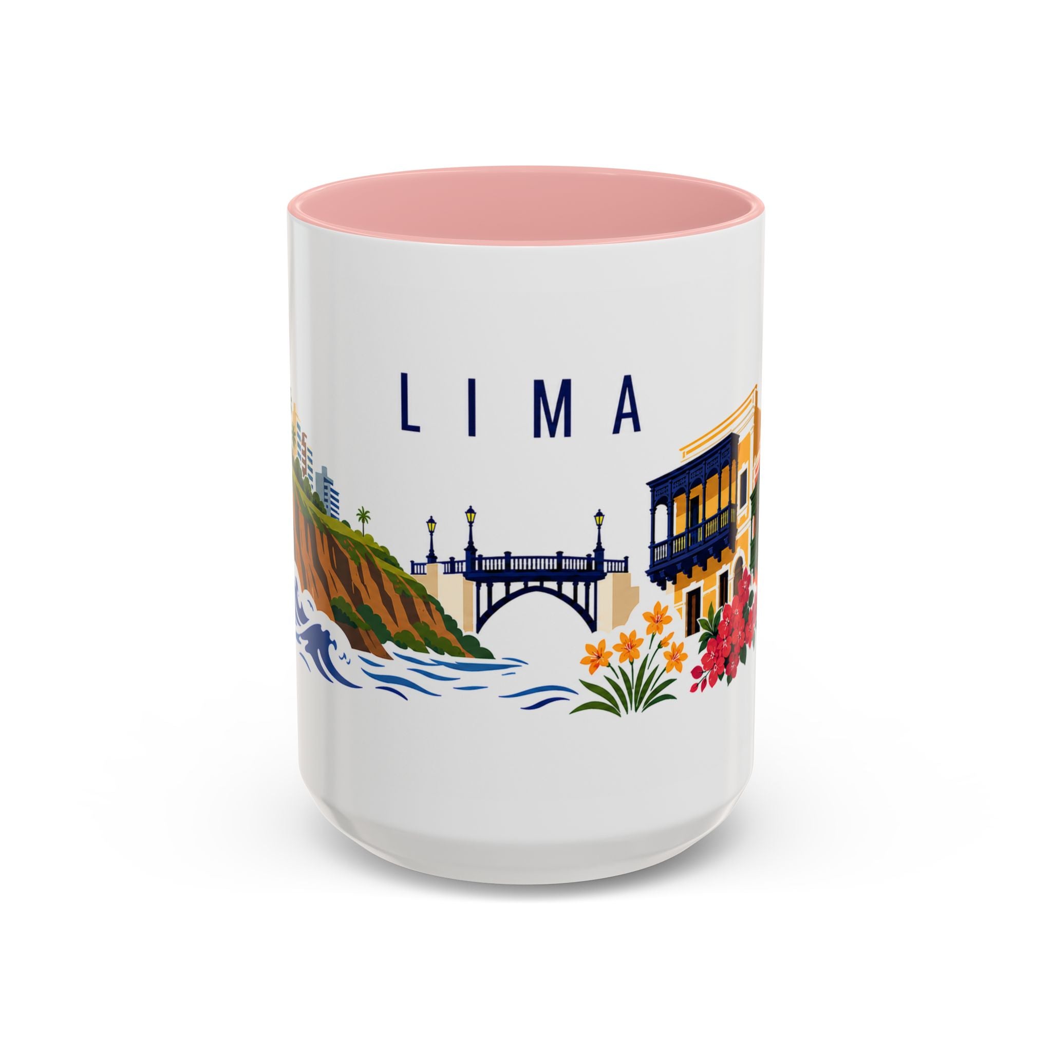 Lima Coffee Mug | Peru Travel Souvenir | Porcelain Decal City Gift | 11oz 15oz Accent Mug