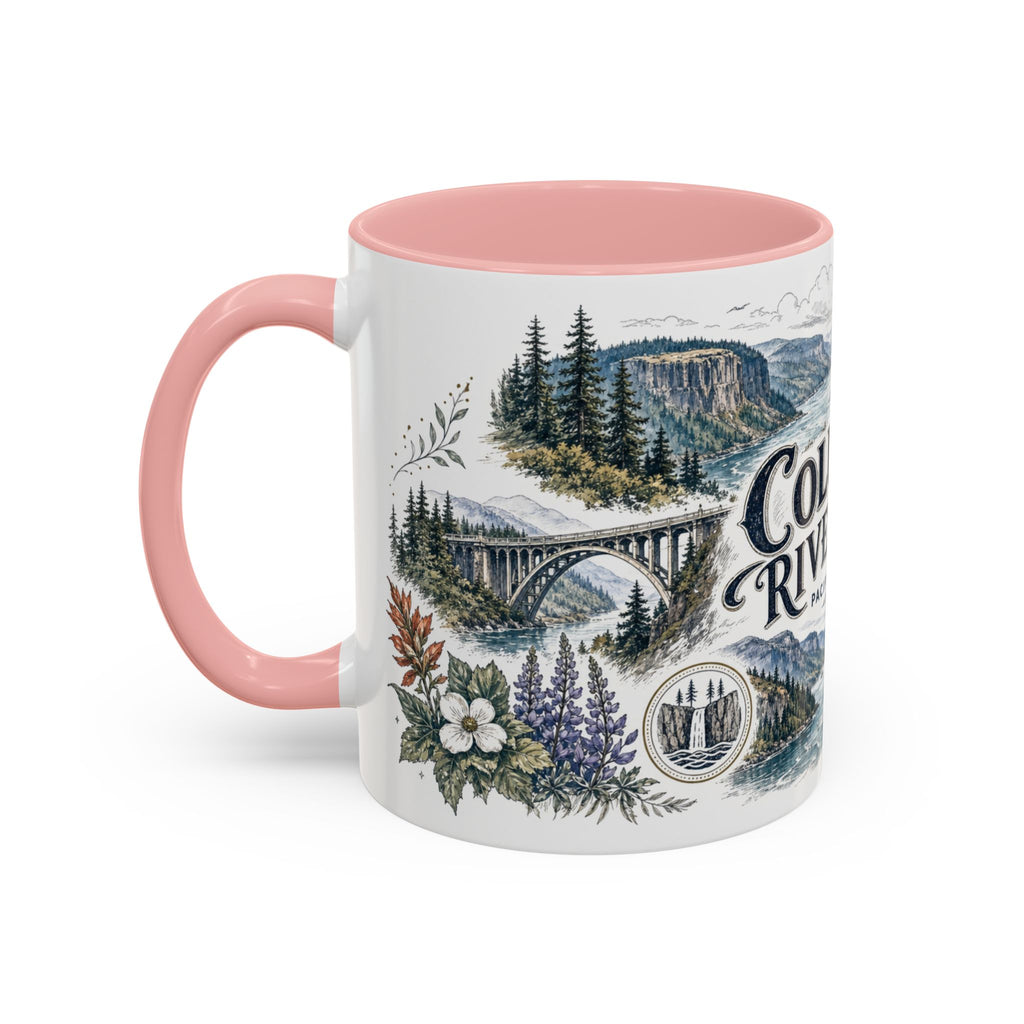 Columbia River Gorge Mug, Pacific Northwest Travel Souvenir, Bucket List Gift, Accent Ceramic Coffee Mug 11oz 15oz