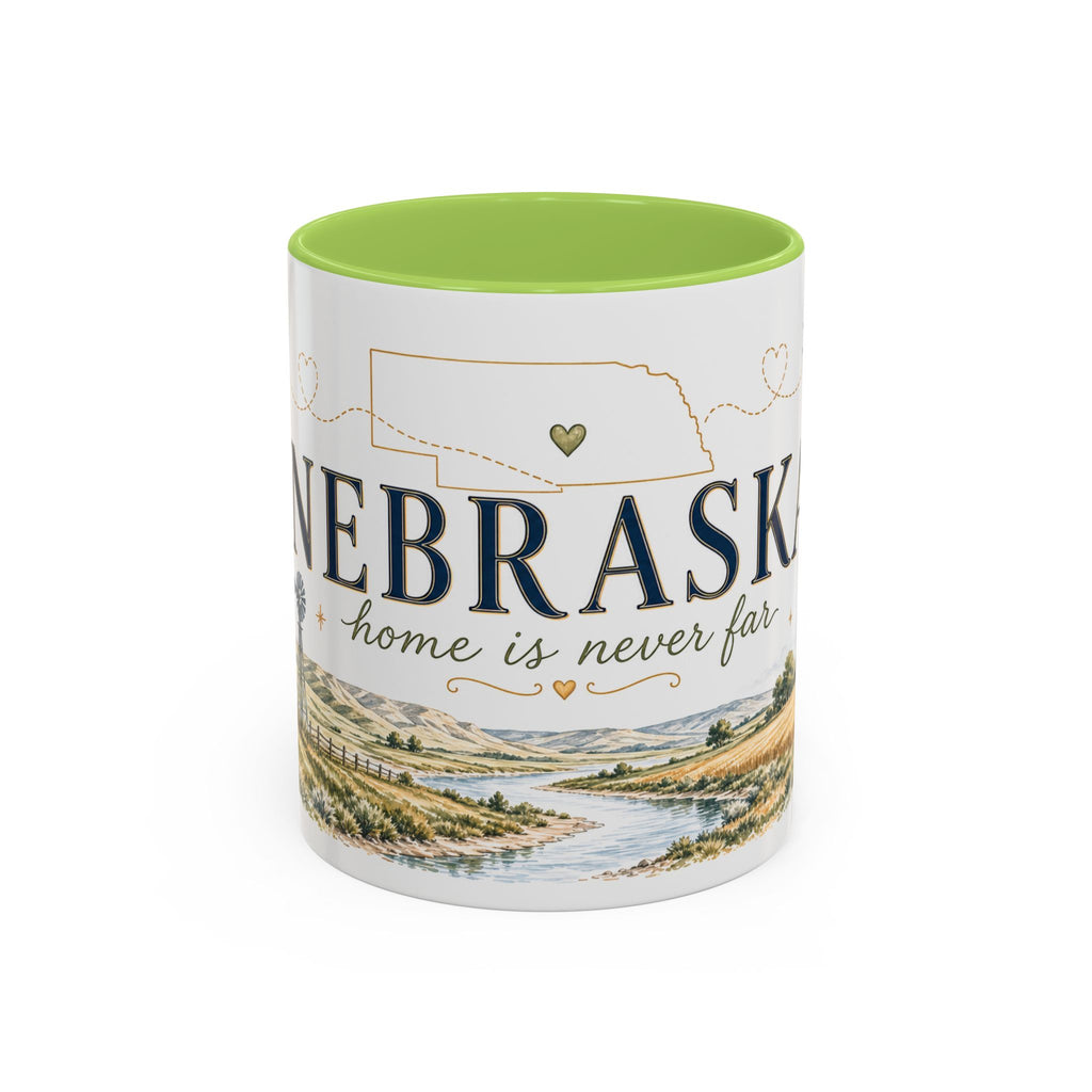 Nebraska State Mug | Moving Away, Long Distance Friendship Gift | Botanical Landscape Accent Mug