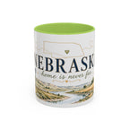 Nebraska State Mug | Moving Away, Long Distance Friendship Gift | Botanical Landscape Accent Mug