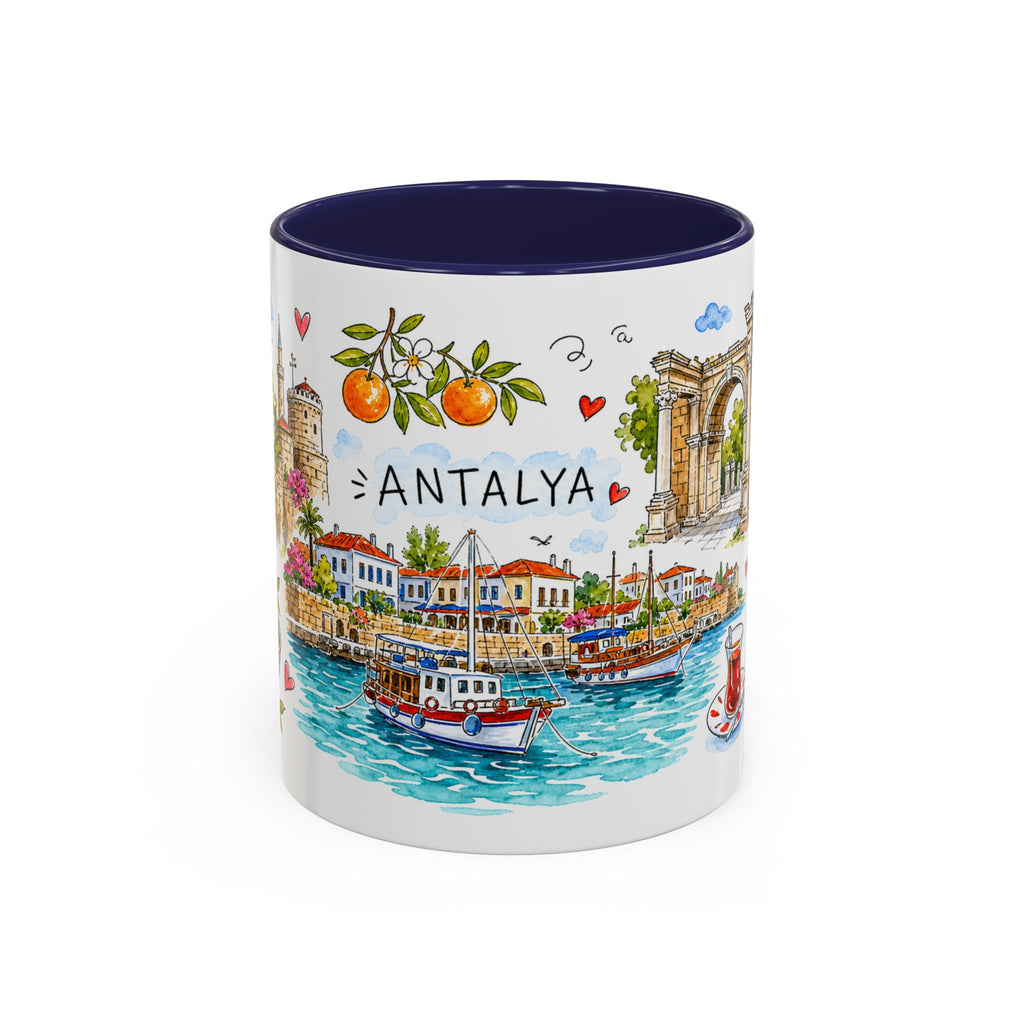 Antalya Travel Mug | European City Souvenir Accent Coffee Mug | 11oz 15oz Ceramic Cup