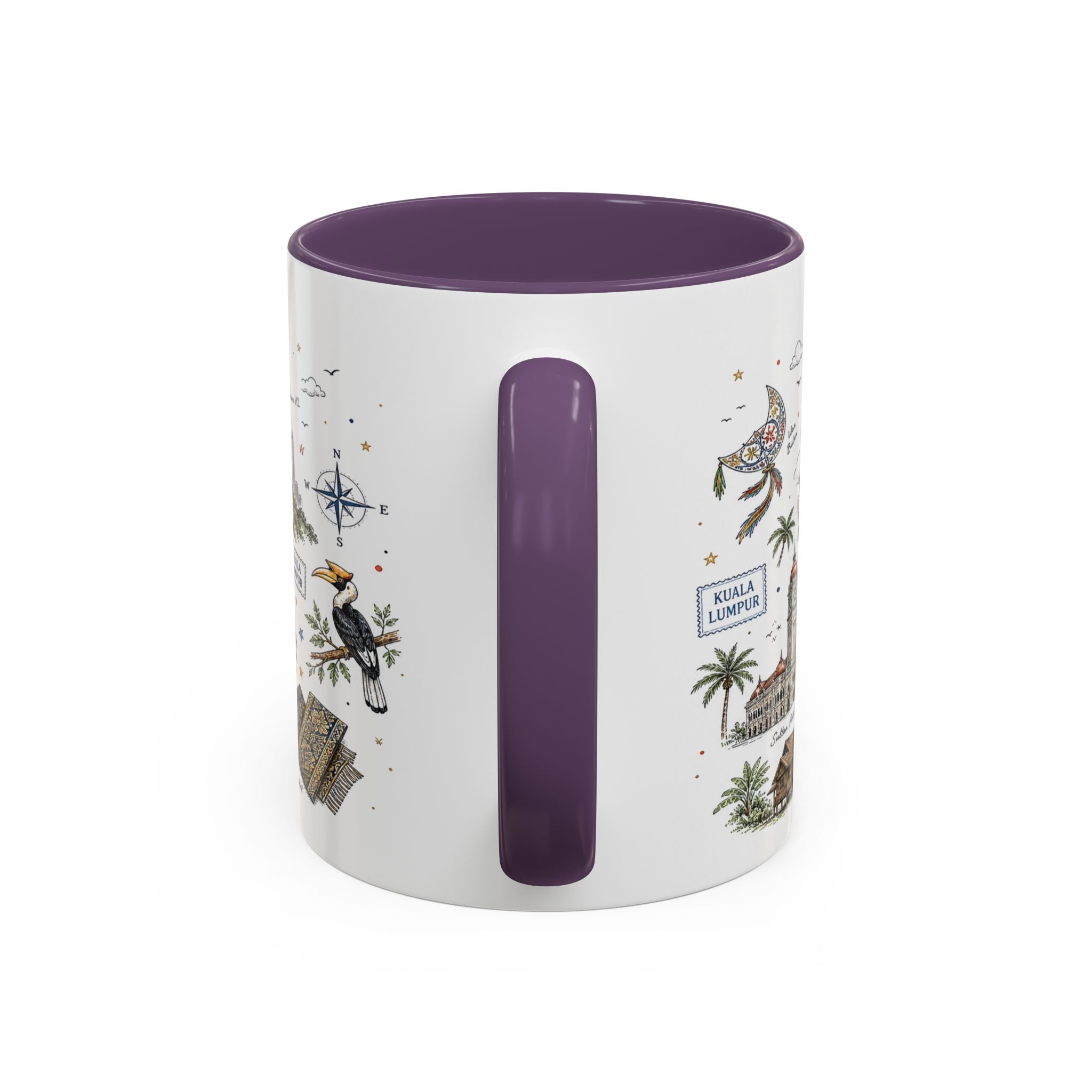 Kuala Lumpur Coffee Mug | Malaysia Souvenir Travel Gift | Accent Color Ceramic 11oz 15oz