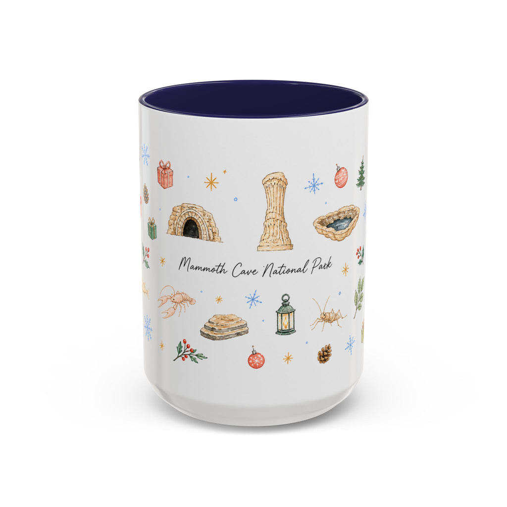 Mammoth Cave National Park Christmas Mug | Watercolor Travel Souvenir | Holiday Gift | Accent Ceramic Coffee Cup 11oz 15oz