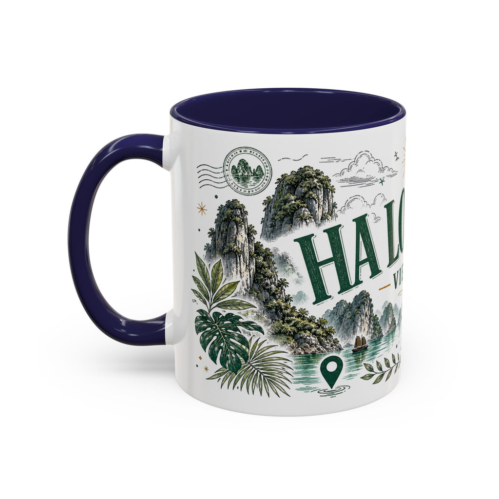 Ha Long Bay Coffee Mug | Travel Destination Souvenir Gift | Accent Color Ceramic 11oz 15oz