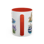Marseille Illustrated Travel Mug | City Souvenir Accent Coffee Mug | 11oz 15oz Ceramic Cup