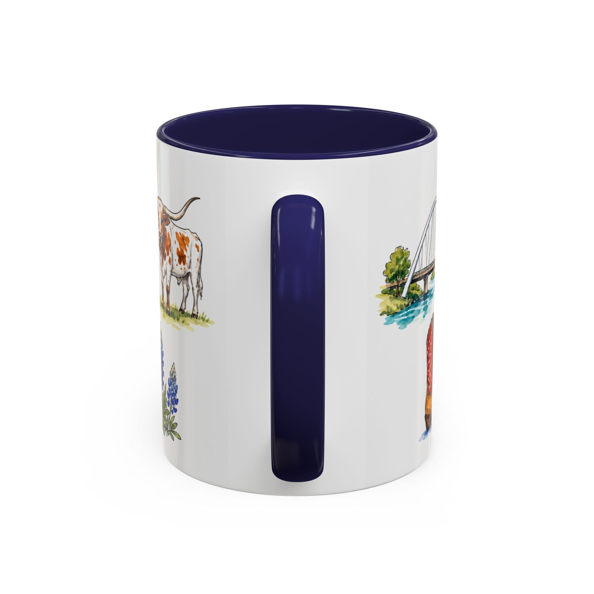 Dallas Illustrated Travel Mug | City Souvenir Accent Coffee Mug | 11oz 15oz Ceramic Cup