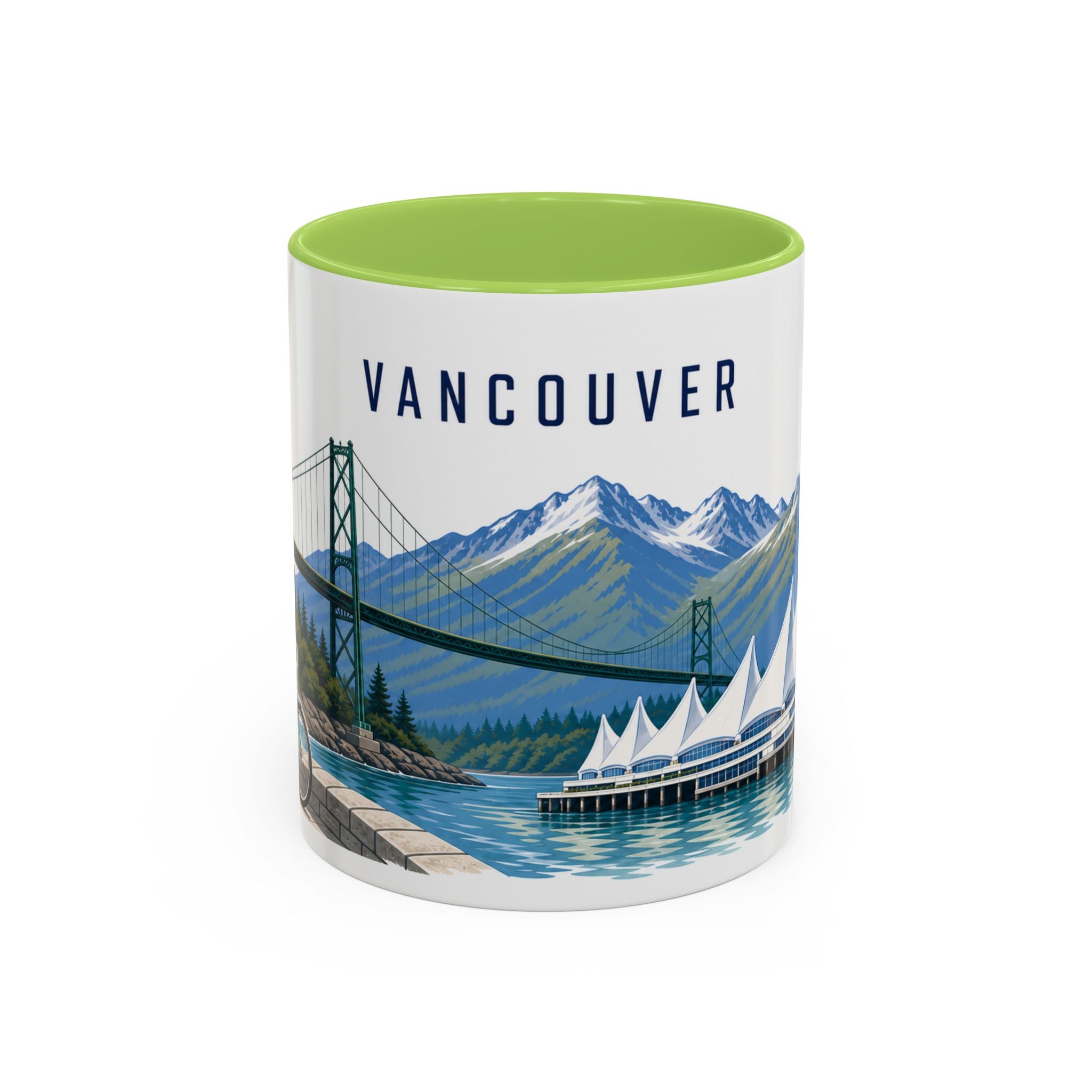 Vancouver Coffee Mug | Canada Travel Souvenir | Porcelain Decal City Gift | 11oz 15oz Accent Mug
