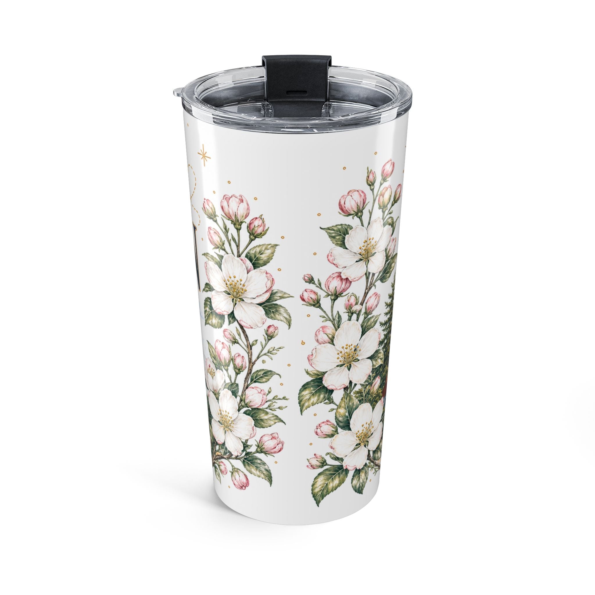 Michigan State Flower 20oz Tumbler | Apple Blossom Botanical State Flower Gift | Insulated Stainless Steel Travel Cup