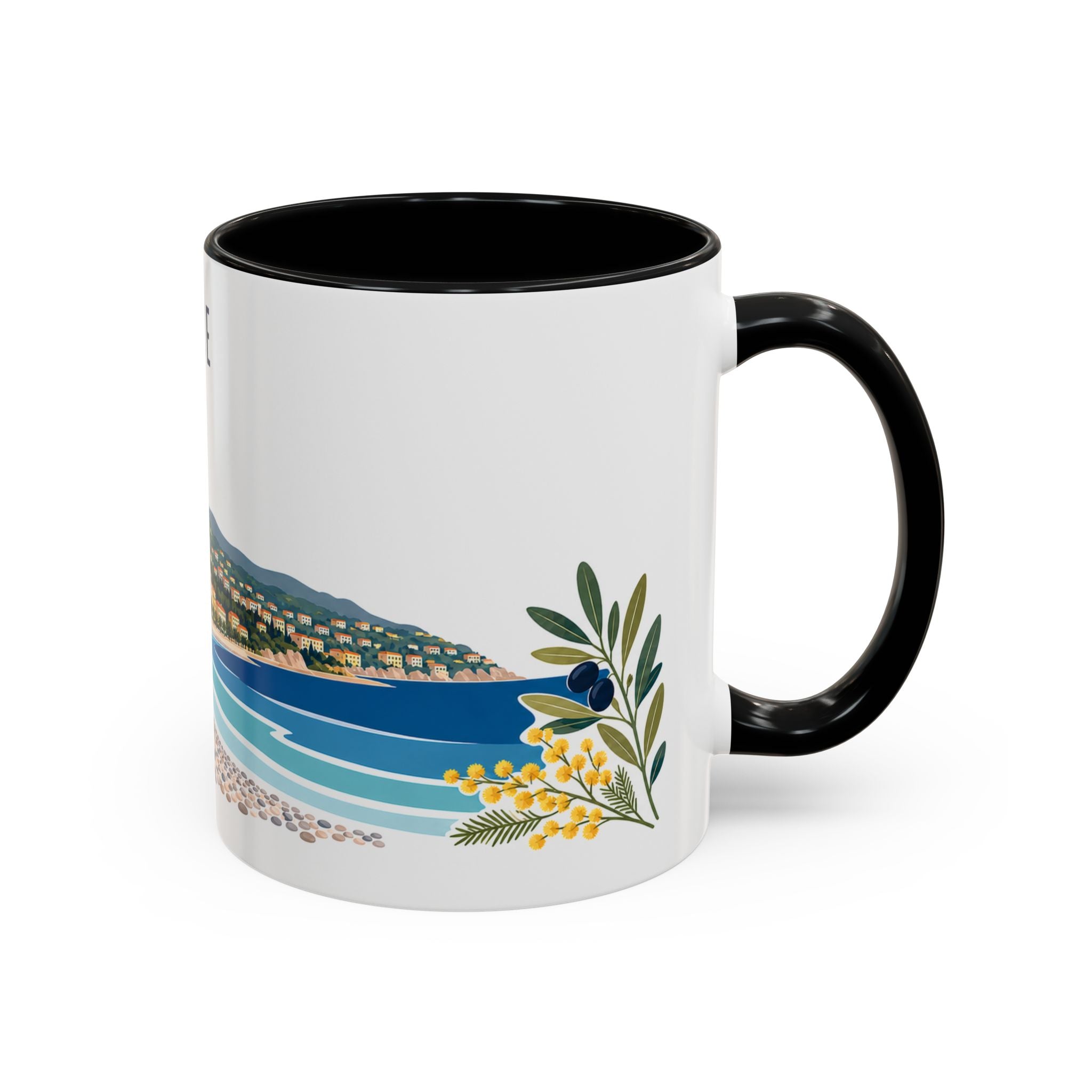 Nice Coffee Mug | France Travel Souvenir | Porcelain Decal City Gift | 11oz 15oz Accent Mug